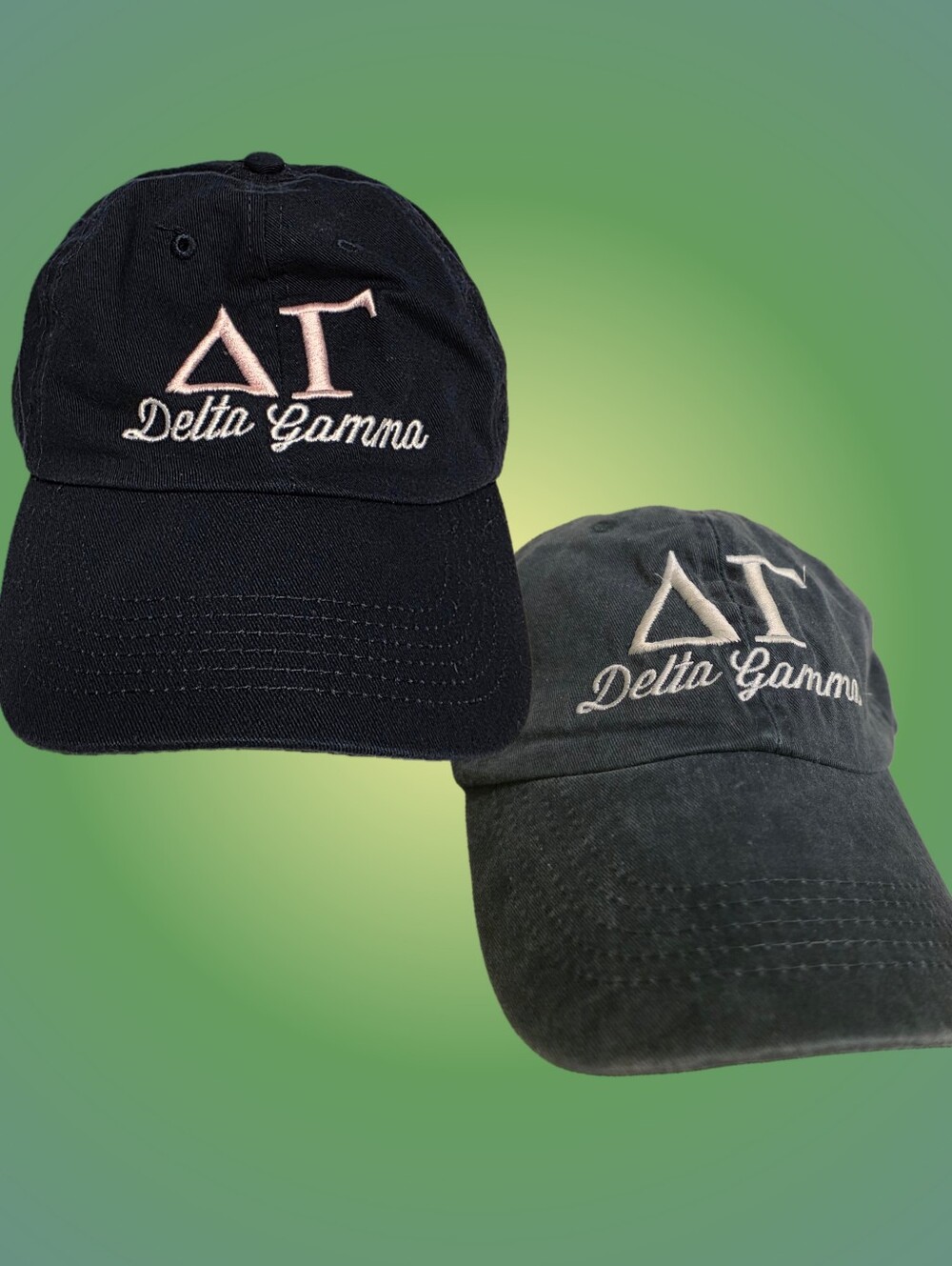 Embroidered Delta Gamma Sorority Baseball Cap  Bundle TWO hats